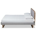 thumbnail image 3 of Baxton Studio Sofia Mid-Century Modern Light Grey Fabric Upholstered and Ash Walnut Finished Wood King Size Platform Bed, 3 of 10