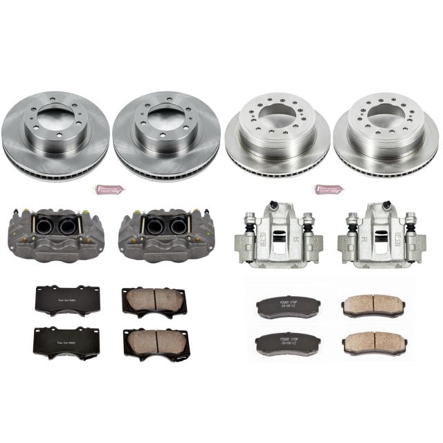 PowerStop Front and Rear Stock Replacement Brake Pad and Rotor Kit with Calipers Fits: TOYOTA Select Models KCOE5805