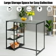 thumbnail image 6 of Gymax 3 Piece Pub Set Industrial Style Faux Marble Top Table and 2 Stools Dining Set, 6 of 10