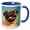 Blue/White, variant on 3drose, Bask in the Glory of the Angelic Pug., 11oz Two-tone Black Mug