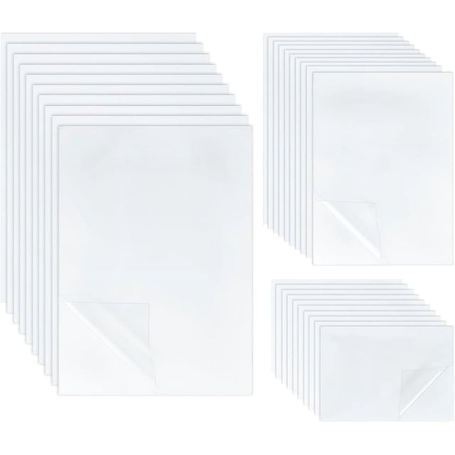 65 hojas de laminado PET A4/A5/A6, autoadhesivas, brillantes, para laminado en frío, impermeables, para fotos, pintura, pósteres y documentos.