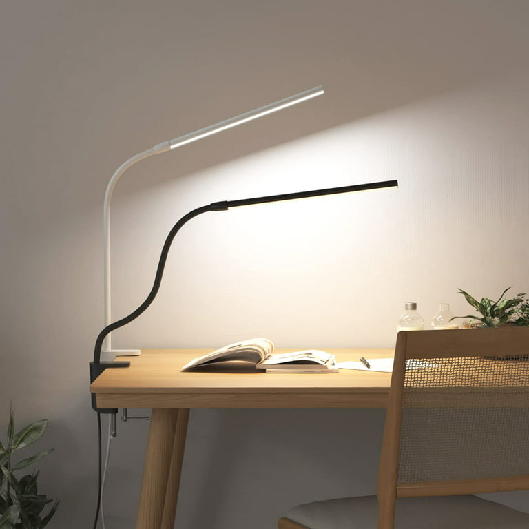 Lepro Clip on Desk Lamp LED Reading Light Dimmable USB Clamp Lamp with 3  Color Modes 10 Brightness, Adjustable Flexible Gooseneck Swing Arm for Bed  Headboard, Workbench, Home Office, Nail Lamp, White
