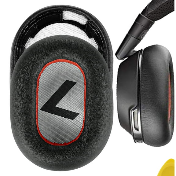 Geekria QuickFit Replacement Ear Pads for Plantronics BackBeat PRO 2/PRO 2 Special Edition, Voyager 8200 UC Headphones Ear Cushions (Black/Red)