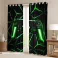 thumbnail image 2 of Gaming Curtains Game Home Decor Gamer Controller Blackout Curtains Teens Geometry Gamepad Curtains & Drapes (Green,42''Wx90''L), 2 of 5