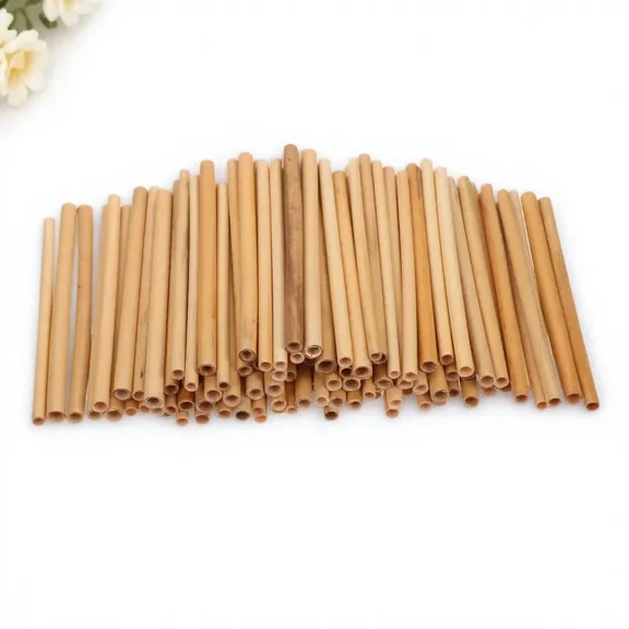 Beaupretty 100Pcs Light Yellow Reed Bee Tubes Durable Natural Material for Bee Houses