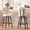 Beige, variant on Pinmoco 26" Swivel Counter Height Bar Stools Set of 2, Black PU Leather Upholstered Barstools with Back, Wooden Legs Kitchen Stools for an Island