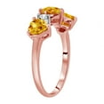 thumbnail image 2 of Galaxy Gold 14K Solid Rose Gold Ring Triple Heart Design with Natural Diamonds and Natural Citrines 1.50 CTW (10.5), 2 of 2