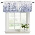 thumbnail image 2 of Blue Spring Floral Valances for Windows, Watercolor Botanical Summer Vintage Light Filtering Kitchen Curtains, Rod Pocket Window Valance Curtains for Living Room Bedroom, 42" W x 18" L, 2 Panels, 2 of 9