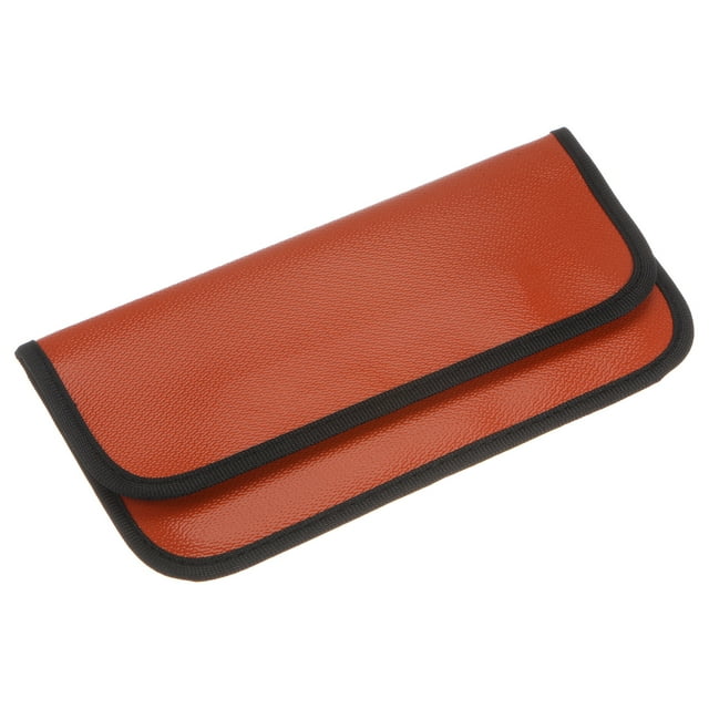 Unique Bargains Faraday Bag RFID Signal Blocking Pouch Fiberglass Wallet 7.87 Inch Anti-Radiation Anti-Tracking Anti-Spying Orange