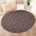 thumbnail image 4 of Dark Christmas Drink and Cookie Pattern Round Blanket,Comfortable Soft Flannel Throw Blanket,All Season,Warm Lightweight Blankets for Sofa Bed Couch Living Room Chair 47"x47", 4 of 5