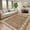 Taupe, variant on 2' x 8' Area Rugs, Washable Rugs, Stain Resistant Indoor Carpet Non Slip Low Pile Floor Cover, Modern Border Accent Carpet, for Bedroom Playroom Nursery Apartment Living Room