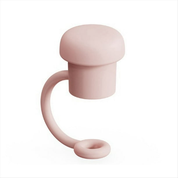 DiáMetro de la Cubierta de Pajita Ajustable de 6 mm una 10 Mm, TapóN Antipolvo de Pajita de SuccióN Transparente Apto para Lavavajillas, Rosa