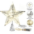 thumbnail image 2 of Gogcaro Glittering Silver LED Lights Five-Pointed Star 25cm×20cm Christmas Tree Topper - Perfect for Christmas Tree Decorations, 2 of 7