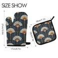 thumbnail image 2 of Yayeee Oven Mitts and Pot Holder Set of 2 Heat Resistant Kitchen Gloves Baking Hot Pad, Orange Elegant Geometric, 2 of 5