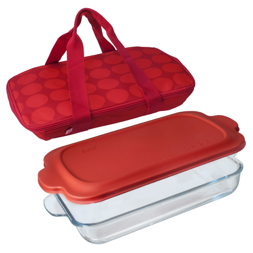 Built Go-Go 9X13-inch Glass Baking Dish/Plastic Lid with Cloth