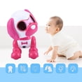 thumbnail image 4 of Jouet robot pour animaux de compagnie, interactif et intelligent, pour enfants, avec son et lumière LED, idéal pour la marche (rose rouge), 4 of 4