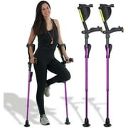 Ergobaum 7G by Ergoactives. 1 Pair (2 Units) of Ergonomic Forearm Crutches - Adult 5' - 6'6'' Adjustable (Purple)