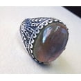 thumbnail image 3 of Labradorite Mens Ring, Natural Green Labradorite, Unisex Ring, Silver Jewelry, 925 Silver Ring, Birthday Gift, Heavy Men Ring, Arabic Design, Ottoman Style Ring, Christmas, Turkey Mens Signet Ring, 3 of 6