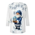 thumbnail image 4 of Mifsaly Christmas Shirts for Women 2025 3/4 Sleeve Crewneck Tunic T-Shirts Xmas Santa Graphic Loose Blouse Festival Party T-Shirt Holiday Fall Winter Outfits 2025, 4 of 6