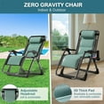 thumbnail image 3 of Slsy Zero Gravity Chair, Ice Touch Silk Lawn Recliner, Reclining Patio Lounger Chair, Folding Portable Chaise with Detachable Headrest and Cup Holder , Supports Over 440lbs, 3 of 15