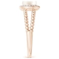 thumbnail image 3 of Angara Freshwater Cultured Pearl Ring with Beaded Split Shank in 14K Rose Gold for Women | June Birthstone Jewelry for Her, 3 of 8