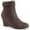 Brown Faux Leather, variant on Women's Pleaser Pink Label Kimberly 102 Wedge Bootie