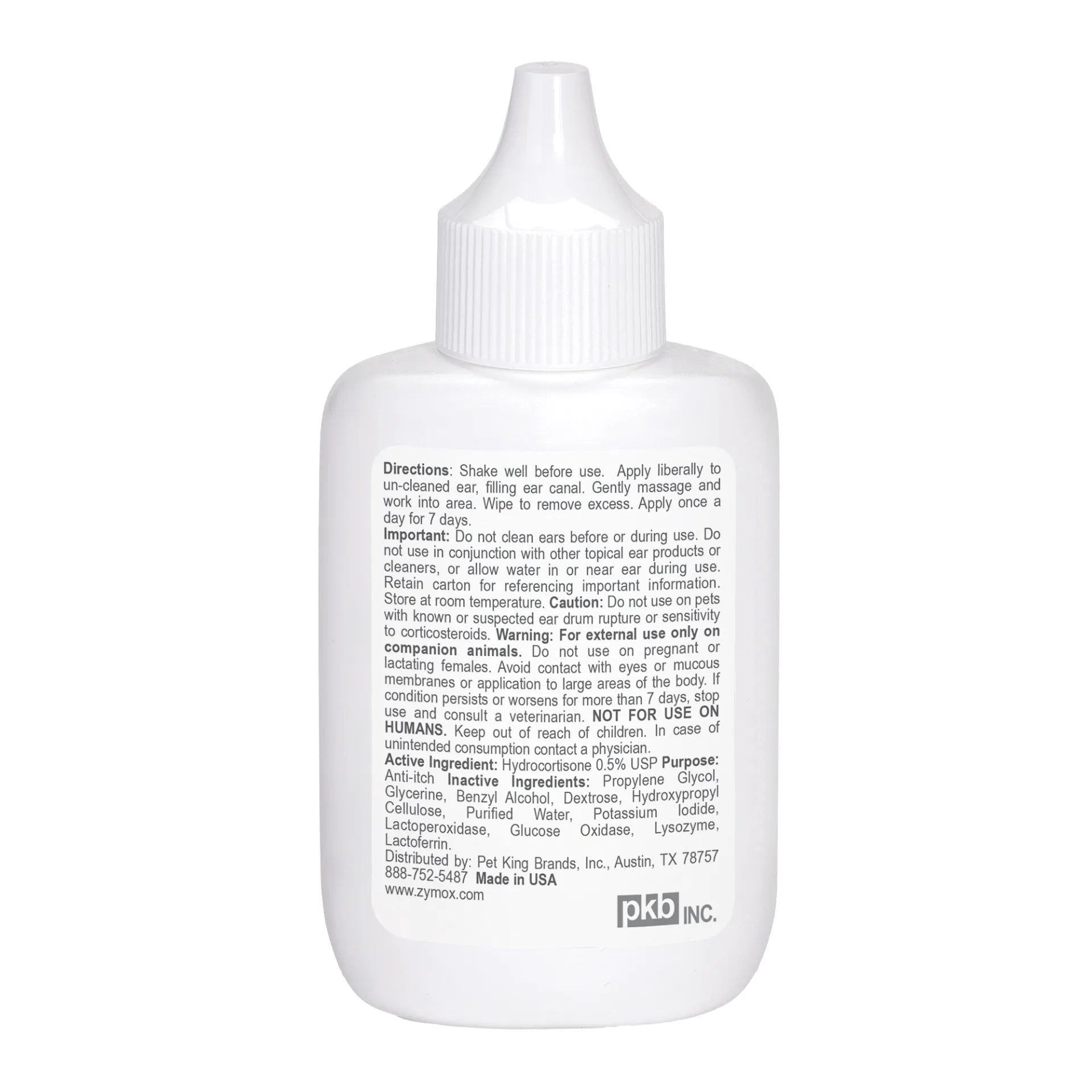 ZYMOX Enzymatic Ear Care Solution for Dogs & Cats 0.5% Hydrocortisone 1.25 oz 2 Pack