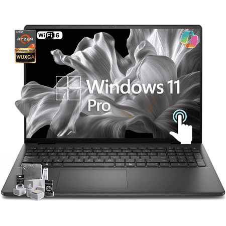 Dell 16-inch Touchscreen Business Laptop - AMD Ryzen 7 250, 16 TOPS NPU, AI Copilot Key, 16" FHD+ Display, Backlit KB, Win 11 Pro, 16GB DDR5, 1TB SSD