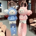 thumbnail image 4 of EeaseCA 2pcs Lovely Bear Design Keychain Cartoon Keychain Car Keyring Key Chain Pendant, 4 of 8