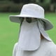 thumbnail image 3 of Sombrero de ala ancha con solapa de cuello desmontable y cubrebocas para hombre y mujer, ideal para pesca, viajes al aire libre, 3 of 7