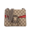 thumbnail image 1 of Pre-Owned Gucci Beige/Red Dionysus Mini Shoulder Bag Supreme Coated Canvas/Suede Leather, 1 of 10