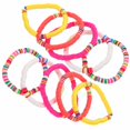 thumbnail image 4 of Milisten 10pcs 6mm Bohemian Bracelets Colorful Polymer Clay Hand Ropes Beach Elastic Rope Bracelets(Assorted Designs), 4 of 6
