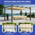 thumbnail image 6 of ModFusion 10' x 13' Aluminum Pergola: Retractable Canopy, Sunshade, and Brown Curtain Design, 6 of 11