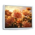 thumbnail image 2 of Designart "Morning Blossoms: Chrysanthemum Field At Sunrise" Chrysanthemums Floater Framed Wall Art Prints, 2 of 5