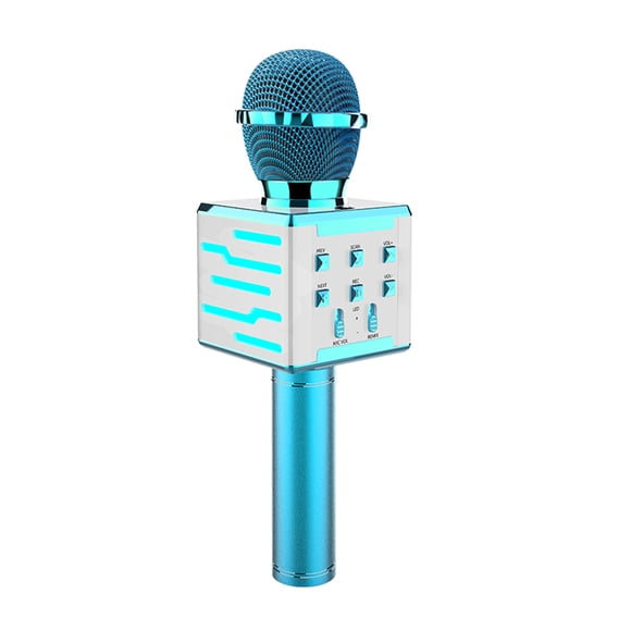 Amdohai Wireless Microphone for Singing Recording LED Lights Handheld BT Microphones