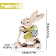 thumbnail image 2 of Dreamyjuly Wooden Easter Ornaments Cute Riding Bunny with Basket, Animal Wooden Handicraft for Holiday Tree Decor, Handmade Craft For, Green, 2 of 8