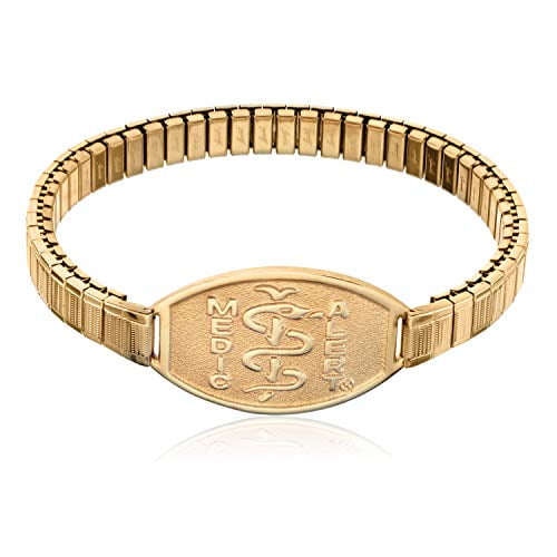 MedicAlert Foundation Stretch Band Medical Alert ID Bracelet, Gold