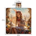 thumbnail image 2 of Easter Canvas Picnic Mat - Waterproof Outdoor Blanket for Camping, Beach, Park - Portable Foldable Mat with Handle and Anchor Stakes - Large Size for Family Picnics - Easy to Clean, 2 of 6