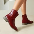 thumbnail image 4 of Cowboy Boots for Women 2025 Short Wide Mid Calf Cowgirl Boots Vintage Fashion Leather Pointed Toe Slip on Dress Cow Boy Ankle Booties, 4 of 7