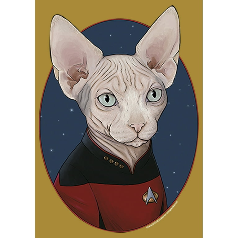 Junior s Star Trek The Next Generation Captain Jean Luc Picard Cat Festival Muscle Graphic Tee Gold Heather Large Walmart