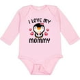 thumbnail image 3 of Inktastic I Love My Mommy with Cute Penguin and Hearts Girls Long Sleeve Baby Bodysuit, 3 of 5
