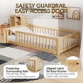 thumbnail image 3 of PAPROOS Twin Montessor Floor Bed, Solid Wood Toddler Bed with Safety Guardrail and Door, Easy Assembly, Low-to-Floor Bed Frame with Slats for Kids, Natural, 3 of 9