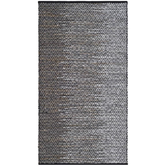 SAFAVIEH Vintage Leather Jarred Diamond Striped Area Rug, Light Grey/Grey, 3' x 5'