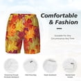thumbnail image 4 of Kdxio Autumn Leaves Print Men'S Swim Trunks With Compression Liner 7 Inch Inseam Quick Dry Swim Shorts, 4 of 7