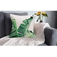 thumbnail image 3 of Square Pillow Covers Banana Leaves Tropical Plant Throw Cover 20X20 Inch Cotton Linen Green Summer Outdoor Pillows Decorative Cushion Home European Slip (Banana Leaf), 20 inchx20 inch, 3 of 6