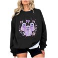 thumbnail image 3 of Wensltd Fall V Neck Sweatshirt for Women Funny Halloween Long Sleeve Graphic Family Party Tops, 3 of 4