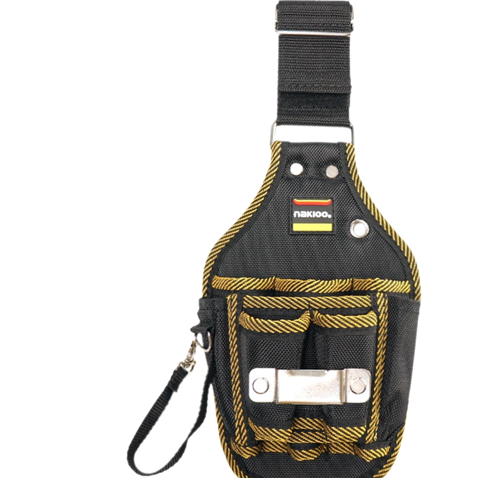 figatia Tool Belt Electrician Pouch Oxford Cloth Multifunction Waterproof Hardware Bag Open Tool Pouch for Roofer Plumbers Carpenters