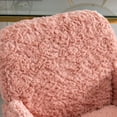 thumbnail image 5 of Home Office Desk Armchair with Wheels, Comfy Artificial Rabbit Hair Upholstered Accent Vanity Chair with Golden Metal Base, Adjustable Hight Swivel Task Computer Chair for Living Room, Bedroom, Pink, 5 of 9