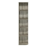 Furinno Pasir 5-Tier Corner Open Shelf Bookcase, French Oak