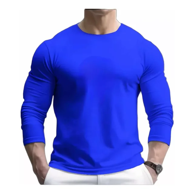 Playera De Hombre Manga Larga Cómoda Fresca Casual Caballero